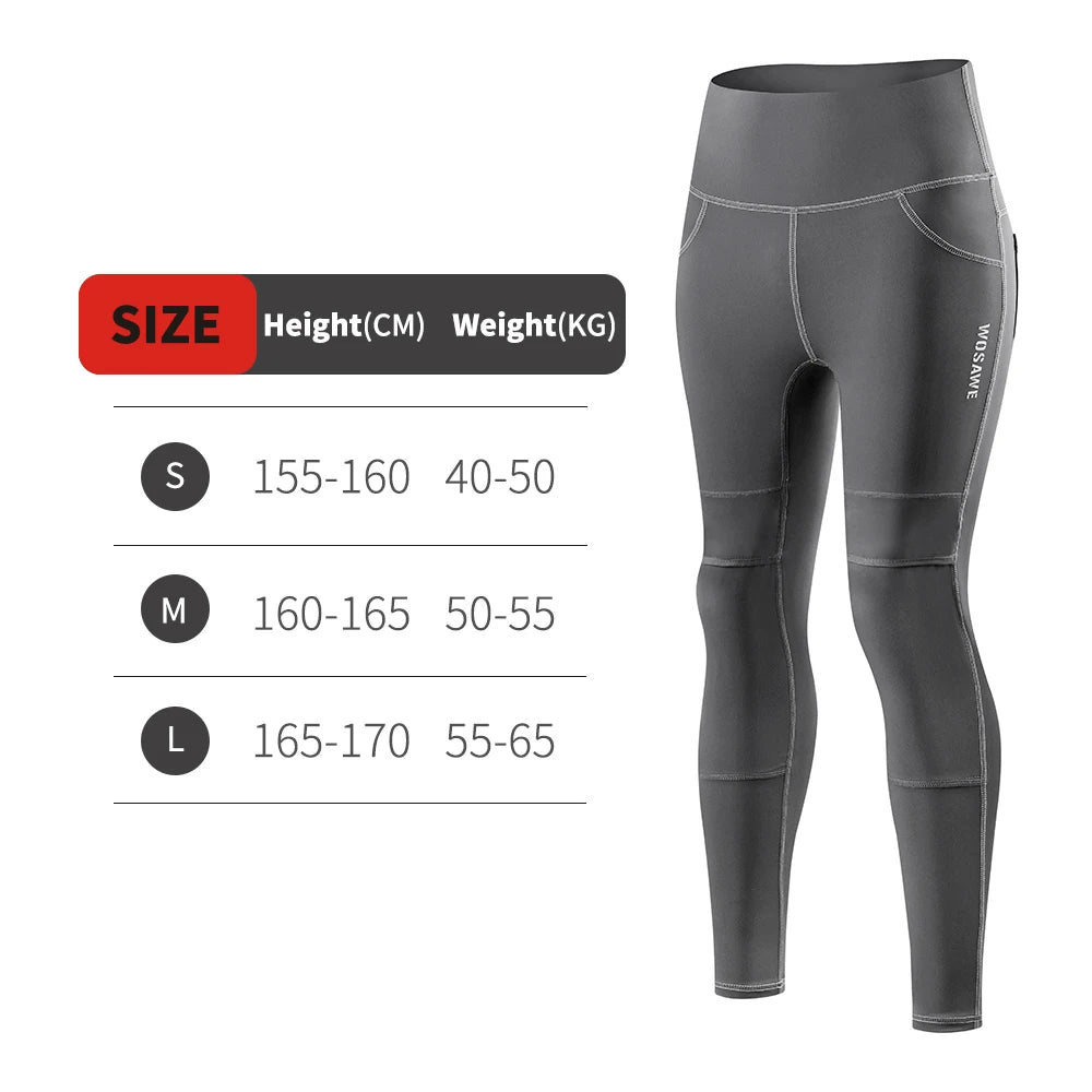 WOSAWE Women Slim Fit Riding Pants With CE Protective Knee Pads