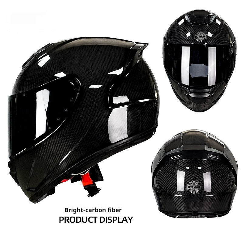 Carbon Fiber Motorcycle Helmet Lightweight Full Cover DOT Rating