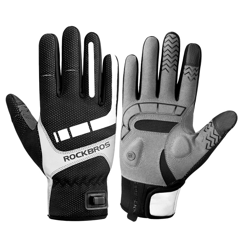 ROCKBROS Heated Winter Gloves USB Rechargeable