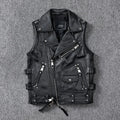 Harley Men's Leather Vest Short Moto Jacket
