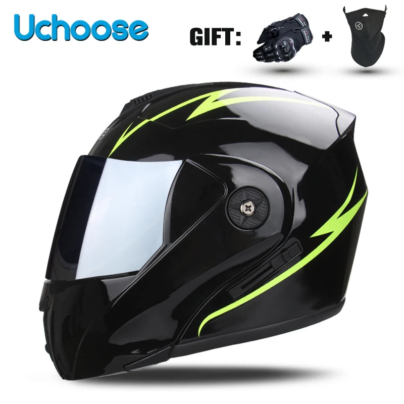 DOT Certification Unisex Modular Motorcycle Helmet Double Lens Cross Section