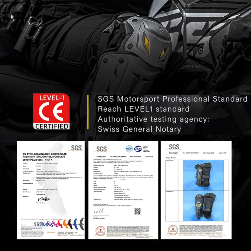 Motocross Elbow and Knee Pads Set CE approved