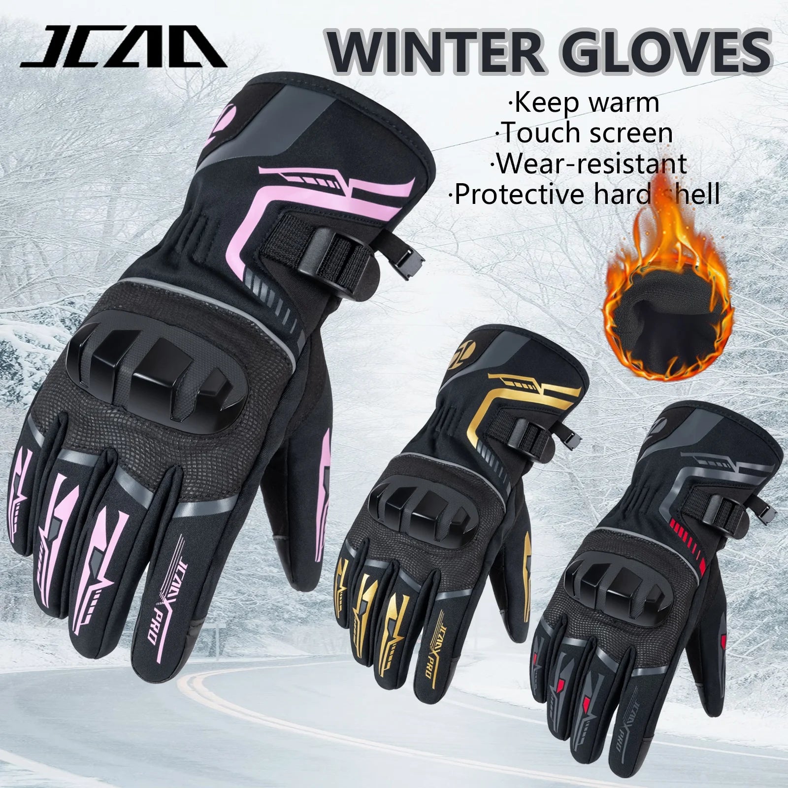 Winter Motorcycle Gloves Windproof and Touch Screen Use