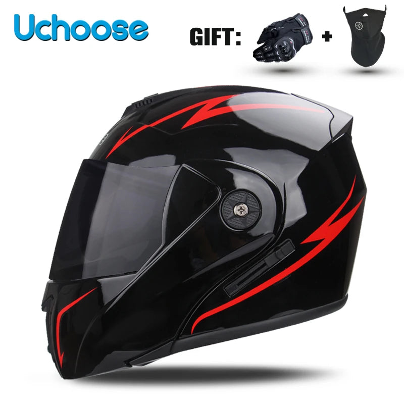 DOT Certification Unisex Modular Motorcycle Helmet Double Lens Cross Section