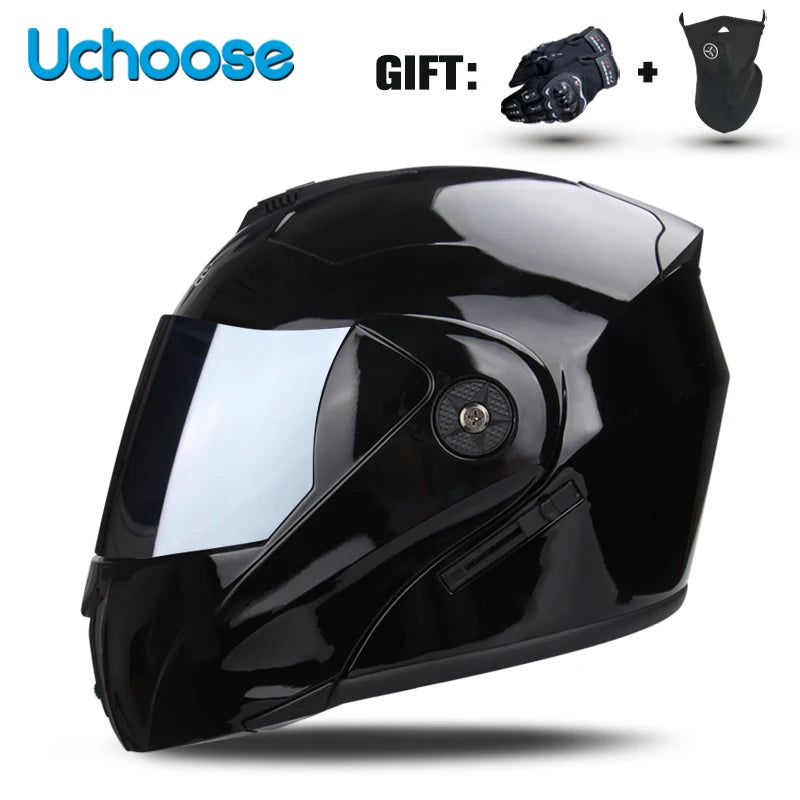 DOT Certification Unisex Modular Motorcycle Helmet Double Lens Cross Section
