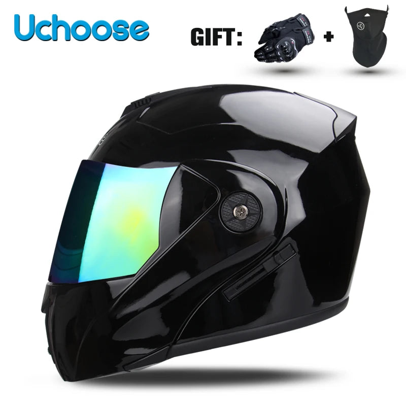 DOT Certification Unisex Modular Motorcycle Helmet Double Lens Cross Section
