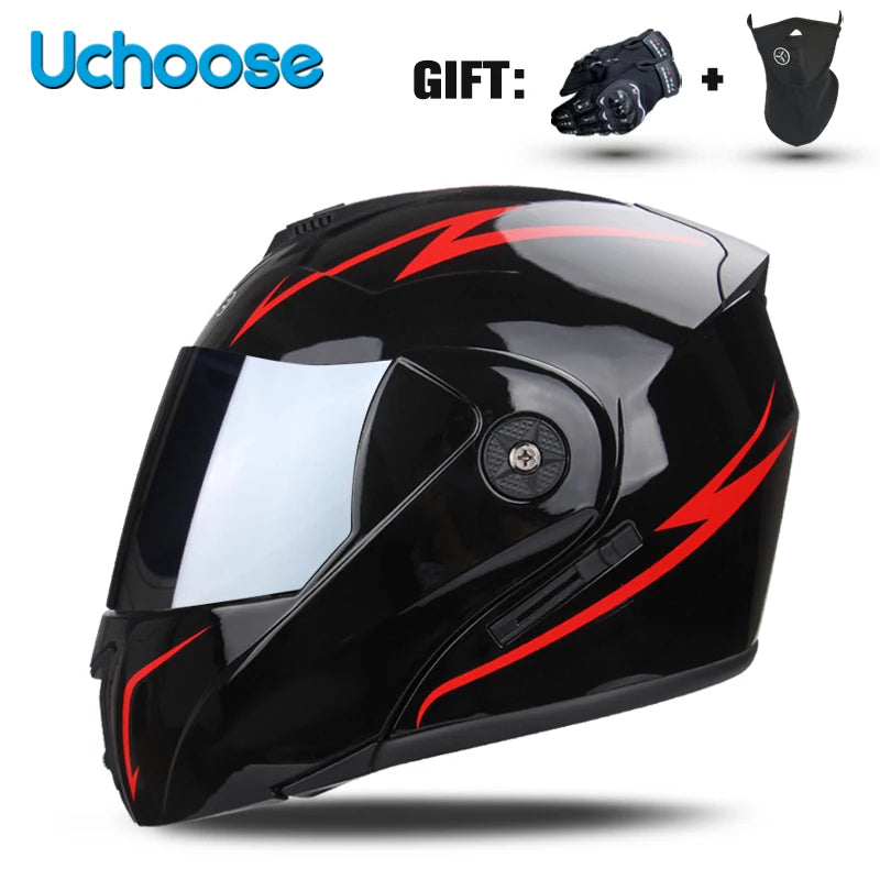 DOT Certification Unisex Modular Motorcycle Helmet Double Lens Cross Section