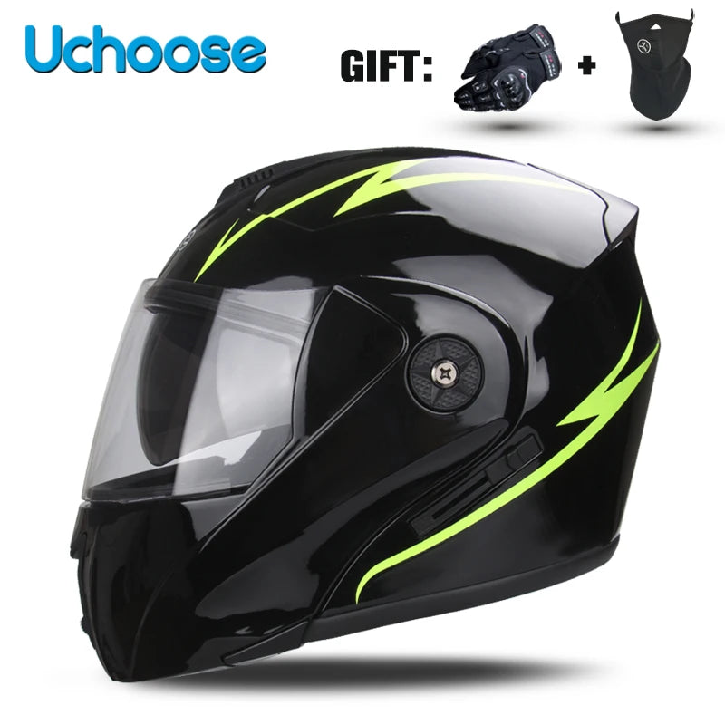 DOT Certification Unisex Modular Motorcycle Helmet Double Lens Cross Section