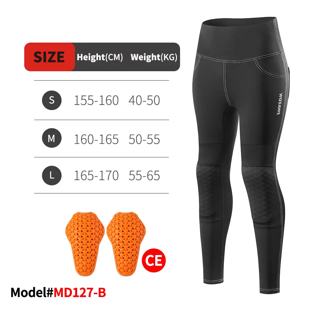 WOSAWE Women Slim Fit Riding Pants With CE Protective Knee Pads