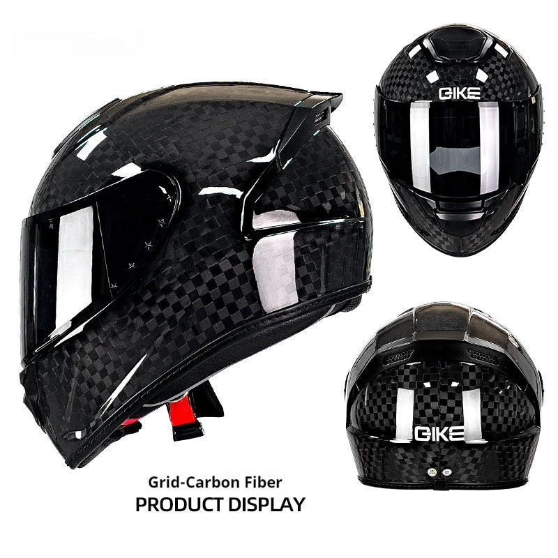 Carbon Fiber Motorcycle Helmet Lightweight Full Cover DOT Rating