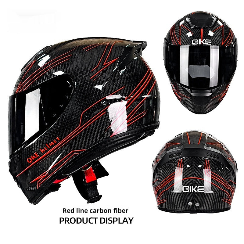 Carbon Fiber Motorcycle Helmet Lightweight Full Cover DOT Rating